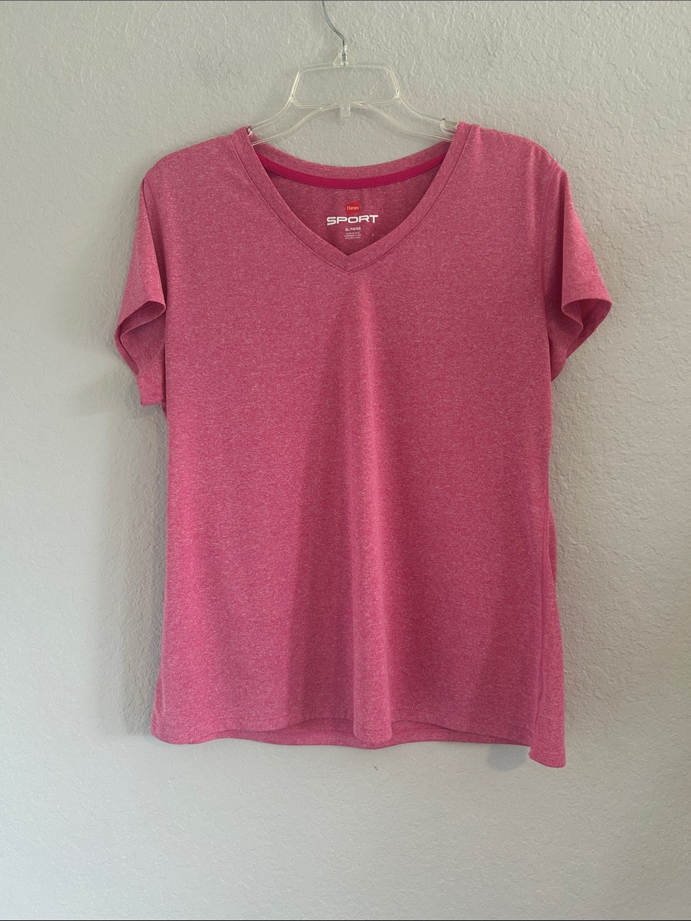 Heathered Pink V-Neck Short Sleeve Tee